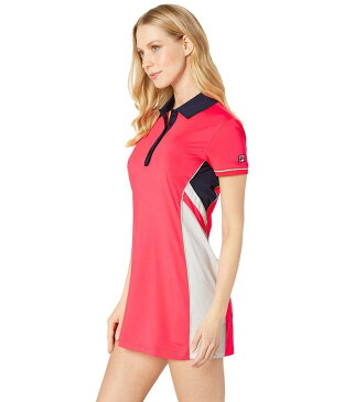 フィラ レディース ワンピース トップス Heritage Tennis Polo Dress Diva Pink/White/Navy/Mint