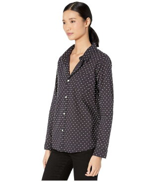 デイランバイトゥルーグリット レディース シャツ トップス Crisp Classic-Chic Dot Button-Up Blouse Black