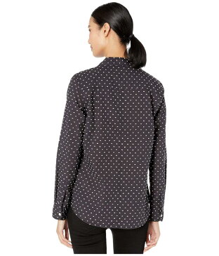 デイランバイトゥルーグリット レディース シャツ トップス Crisp Classic-Chic Dot Button-Up Blouse Black