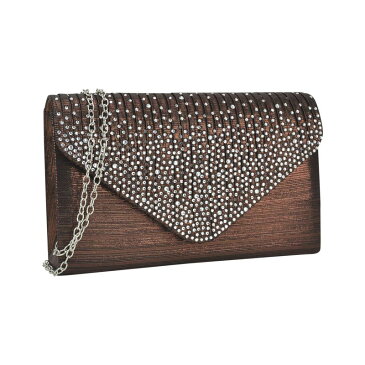 ダセイン メンズ セカンドバッグ・クラッチバッグ バッグ Rhinestone Accented Clutch with Removable Chain Strap Coffee