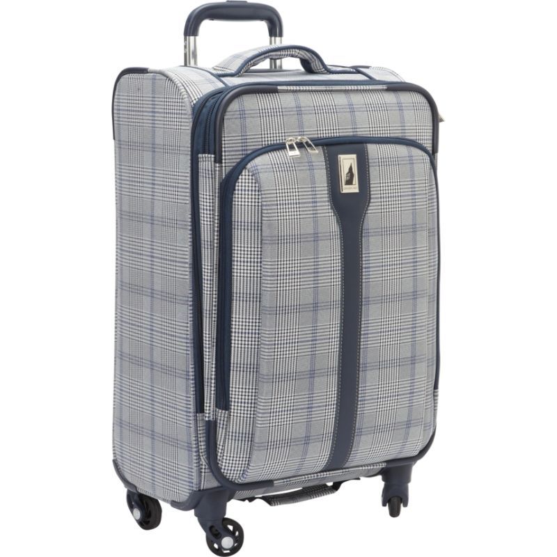 ロンドンフォグ メンズ スーツケース バッグ Knightsbridge Hyperlight 21 Expandable Spinner Carry On Grey/Navy Plaid