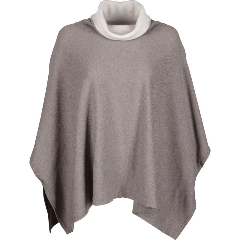 キンロスカシミア レディース ニット・セーター アウター Contrast Cowl Poncho Truffle/Birch