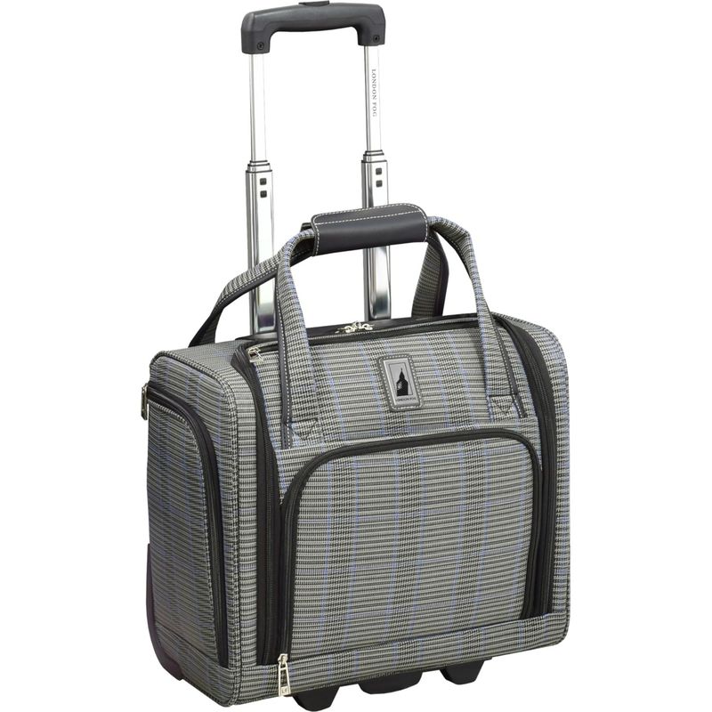 ロンドンフォグ メンズ スーツケース バッグ Knightsbridge II 2-Wheel Under the Seat Bag Grey Sapphire Plaid