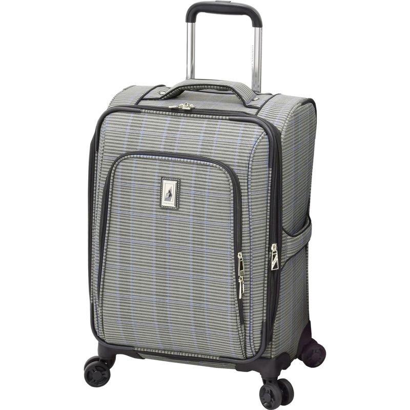 ロンドンフォグ メンズ スーツケース バッグ Knightsbridge II 20 Expandable Spinner Carry On Grey Sapphire Plaid