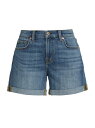 【送料無料】 セブンフォーオールマンカインド レディース デニムパンツ ボトムス Low-Rise Stretch Denim Rolled Shorts bright light