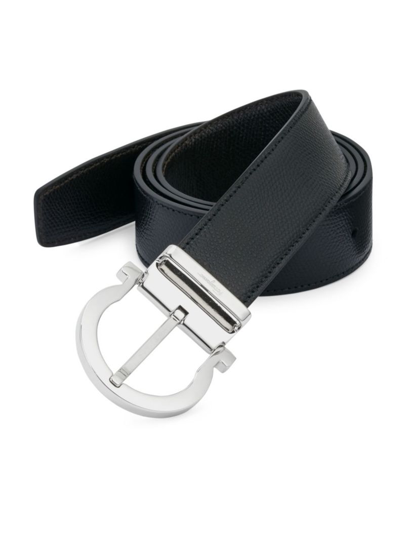 フェラガモ ベルト（メンズ） 【送料無料】 フェラガモ メンズ ベルト アクセサリー Adjustable & Reversible Gancio Buckle Belt black