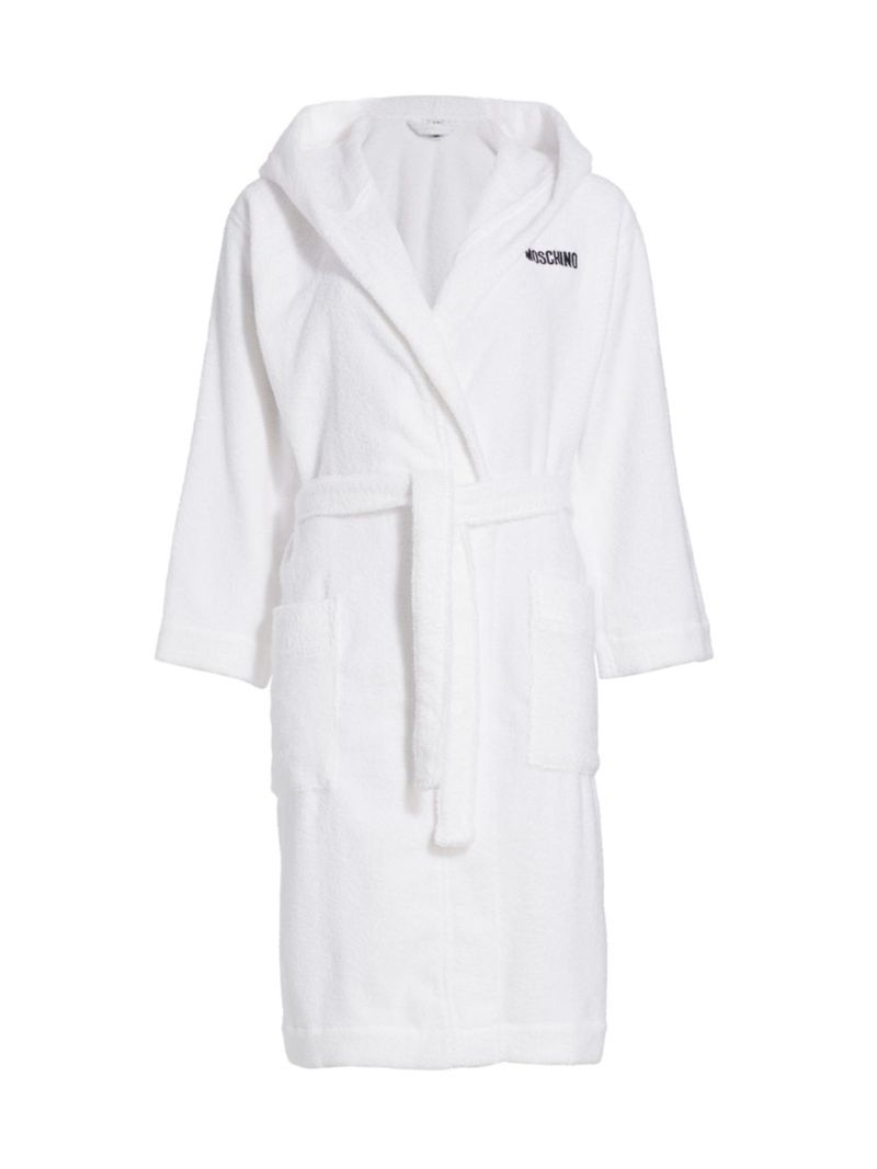 【送料無料】 モスキーノ レディース ナイトウェア アンダーウェア Belted Terry Cloth Robe white archived