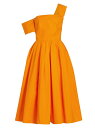 【送料無料】 アレキサンダー・マックイーン レディース ワンピース トップス Popline Asymmetrical Midi-Dress sunset orange