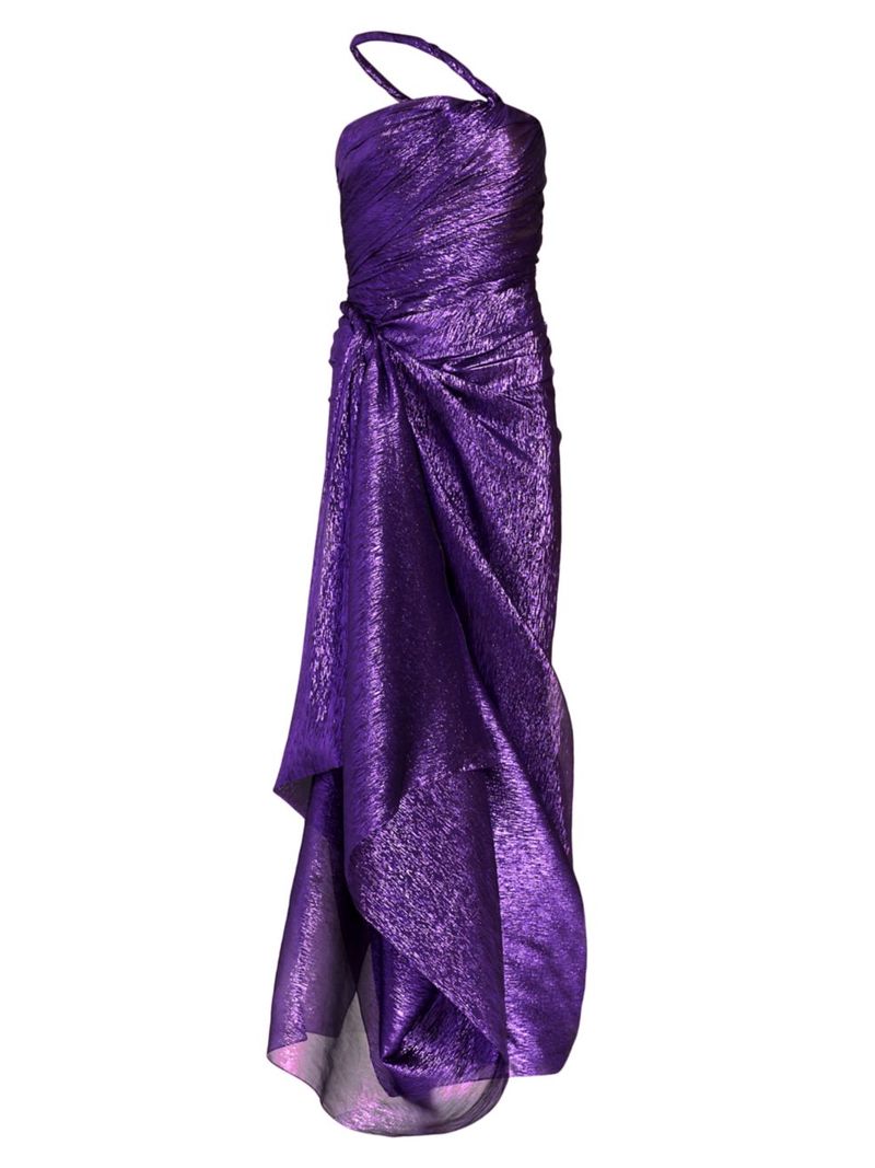 ̵     ǥ ԡ ȥåץ Draped Lame Mousseline Gown violet