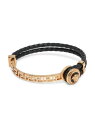 yz FT[` Y uXbgEoOEANbg ANZT[ Braided Leather & Brass Bracelet versace gold black