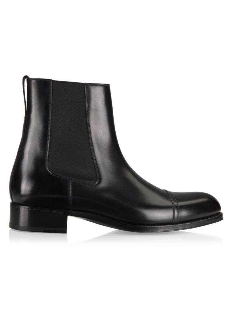 【送料無料】 トム・フォード メンズ ブーツ・レインブーツ シューズ Leather Ankle Boots black