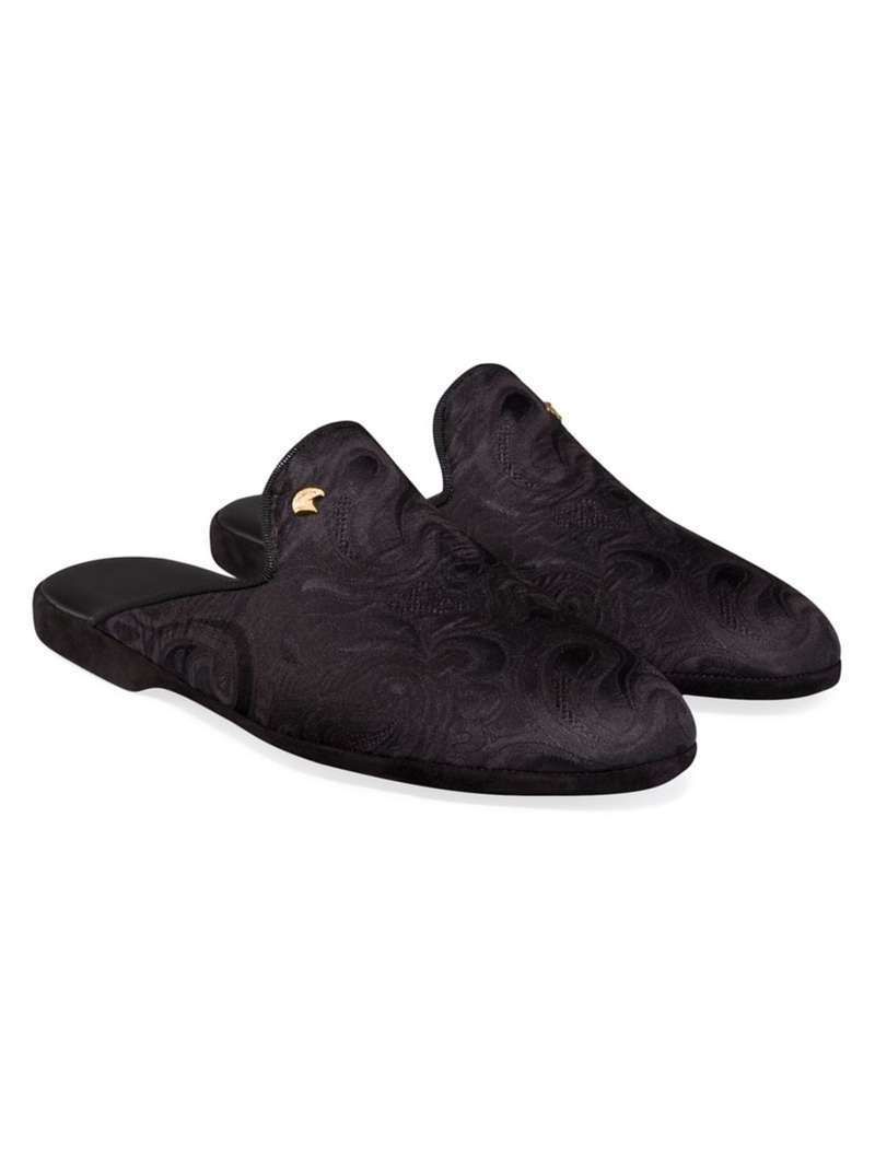 【送料無料】 ステファノリッチ メンズ サンダル シューズ Silk Slippers black 2