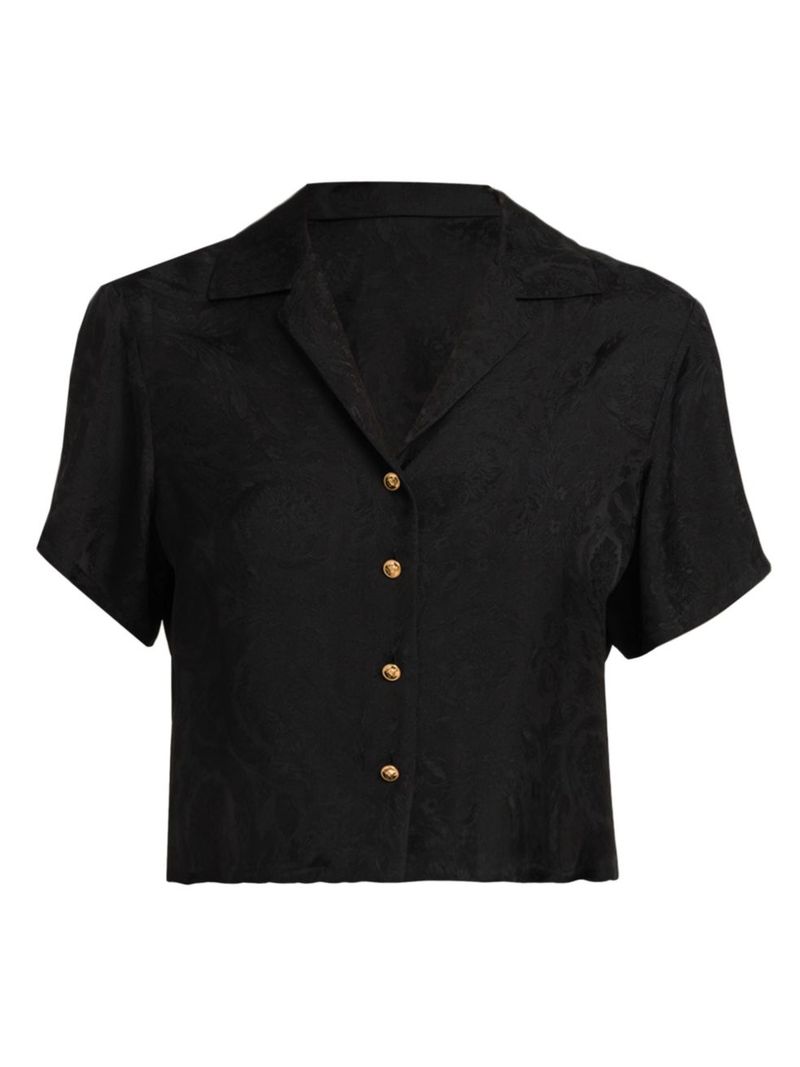 versace 【送料無料】 ヴェルサーチ レディース ナイトウェア アンダーウェア Icon Pajama Top black grey