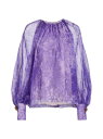 【送料無料】 オスカー デ ラ レンタ レディース シャツ ブラウス トップス Floral Silk Chiffon Blouse lilac blue