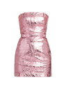 【送料無料】 ヴェルサーチ レディース ワンピース トップス La Vacanza Laminated Leather Strapless Minidress baby pink new