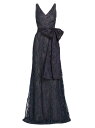 【送料無料】 ルネルイス レディース ワンピース トップス V-Neck Beaded Bow Gown navy