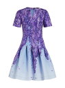 【送料無料】 オスカー デ ラ レンタ レディース ワンピース トップス Pleated Floral Knee-Length Dress lilac blue