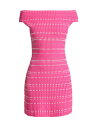 【送料無料】 アレキサンダー・マックイーン レディース ワンピース トップス Knit Off-the-Shoulder Minidress pink white