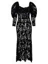 【送料無料】 オスカー デ ラ レンタ レディース ワンピース トップス Acorn Velvet Guipure Midi-Dress black