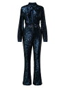 【送料無料】 アクリス レディース ジャンプスーツ トップス Sequined Belted Jumpsuit navy