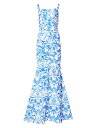 【送料無料】 キャロライナヘレラ レディース ワンピース トップス Floral-Printed Ruched Trumpet Gown bluebell multi