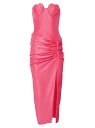 【送料無料】 キャロライナヘレラ レディース ワンピース トップス Heart-Cup Gathered Silk Midi-Dress zinnia