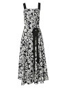 【送料無料】 キャロライナヘレラ レディース ワンピース トップス Floral-Printed Waist Bow Midi-Dress black white