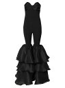 【送料無料】 キャロライナヘレラ レディース ジャンプスーツ トップス Strapless Ruffled-Leg Jumpsuit black