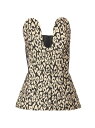 【送料無料】 キャロライナヘレラ レディース タンクトップ トップス Cheetah-Patterned Brocade Peplum Top black gold