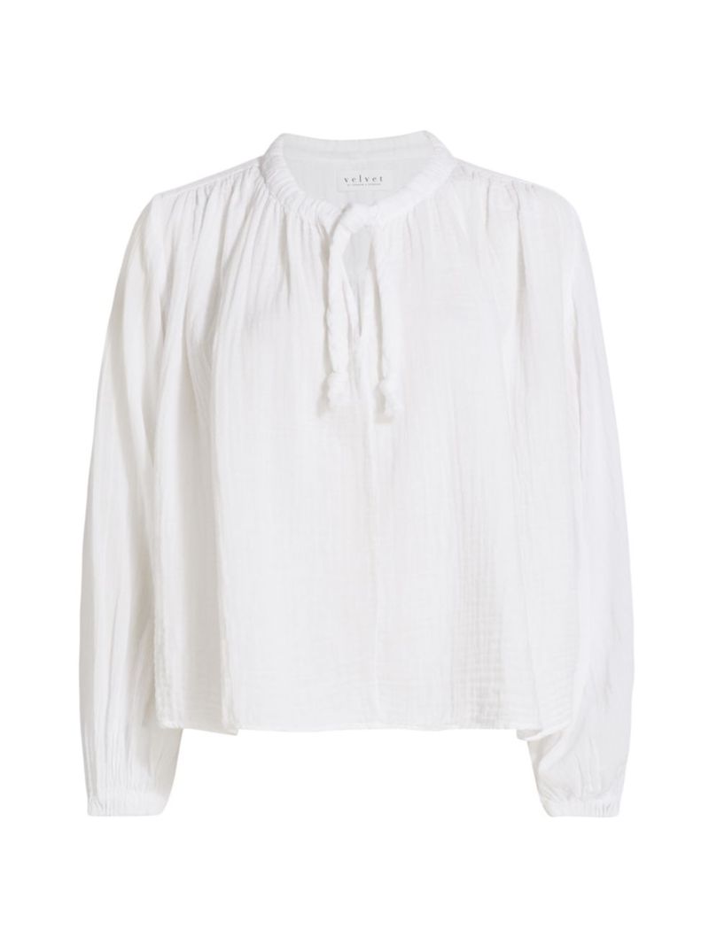 【送料無料】 ヴェルヴェットバイグラハムスペンサー レディース シャツ トップス Kathleen Gauze Top white