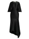 【送料無料】 ステラマッカートニー レディース ワンピース トップス Embellished Cape-Sleeve Satin Maxi Dress black