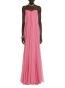 【送料無料】 アレキサンダー・マックイーン レディース ワンピース トップス Strapless Silk Chiffon Gown sugar pink