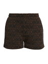 【送料無料】 モスキーノ レディース ハーフパンツ・ショーツ ボトムス Raised Logo Knit Shorts brown multi