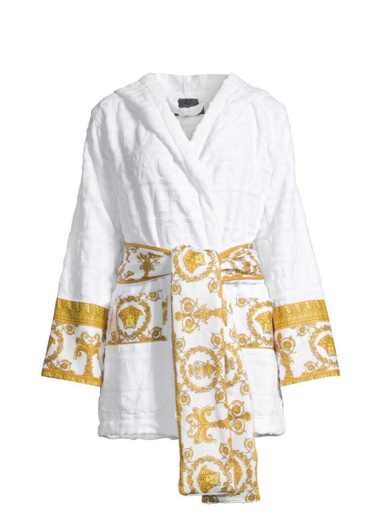 versace 【送料無料】 ヴェルサーチ レディース ナイトウェア アンダーウェア Barocco Wrap Robe bianco