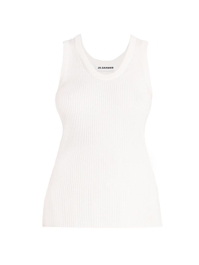 【送料無料】 ジル・サンダー レディース タンクトップ トップス Ribbed Scoopneck Tank piuma