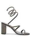 【送料無料】 レネ・カオヴィラ レディース サンダル シューズ 80MM Embellished Satin Wrap Sandals dark grey