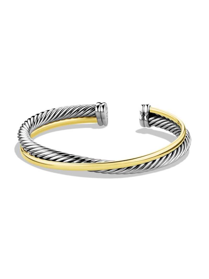 yz fCrbgE[} fB[X uXbgEoOEANbg ANZT[ Crossover Cuff Bracelet with 18K Yellow Gold/5mm silver gold