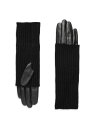 【送料無料】 キャロリーナアマト レディース 手袋 アクセサリー Touch Tech Leather Knit Gloves black