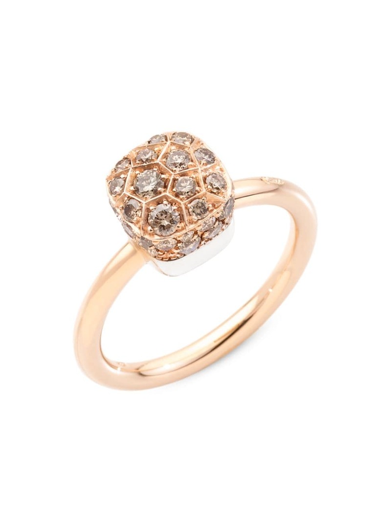 ポメラート 【送料無料】 ポメラート レディース リング アクセサリー Nudo Petit Two-Tone 18K Gold & 0.9 TCW Diamond Ring rose gold
