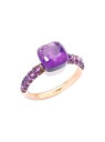 ポメラート 【送料無料】 ポメラート レディース リング アクセサリー Nudo Classic Petit Two-Tone 18K Gold, Amethyst & Jade Ring purple