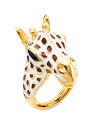 【送料無料】 ケネスジェイレーン レディース リング アクセサリー 22K-Gold-Plated & Enamel Giraffe Head Ring white