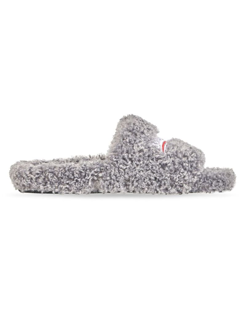 【送料無料】 バレンシアガ メンズ サンダル シューズ Furry Slide Sandal dark grey white red