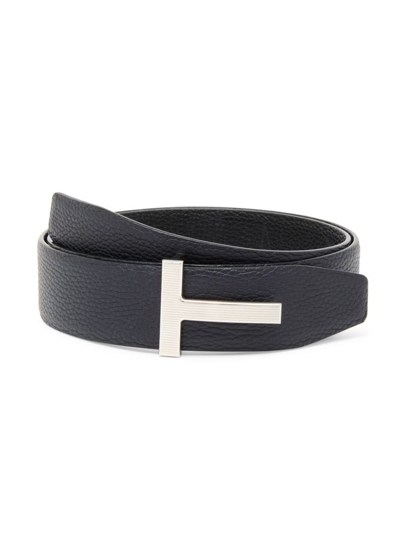 トムフォード 【送料無料】 トム・フォード メンズ ベルト アクセサリー Reversible T Logo Leather Belt dark navy black