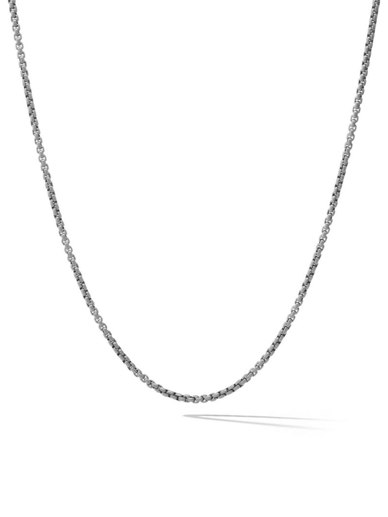  デイビット・ユーマン メンズ ネックレス・チョーカー・ペンダントトップ アクセサリー Box Chain Necklace in Stainless Steel grey