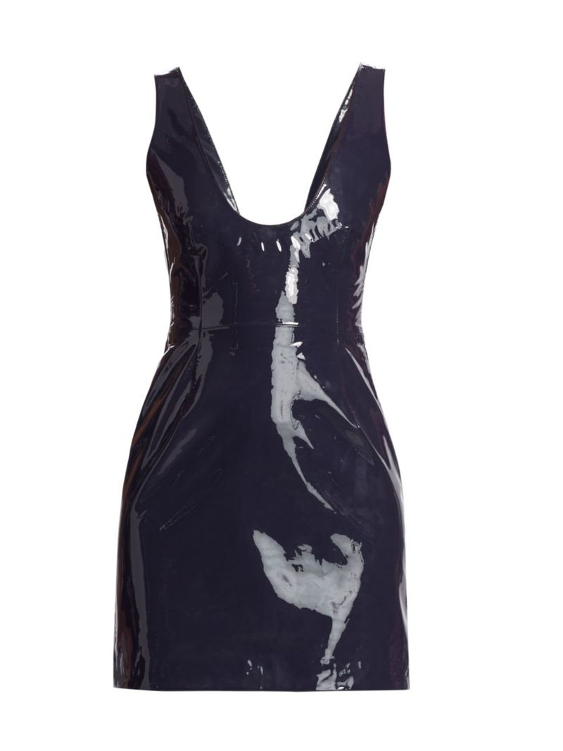 ̵ ե饬 ǥ ԡ ȥåץ Patent Leather Body-Con Minidress midnight