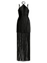 【送料無料】 エルベレジェ レディース ワンピース トップス Tiered Fringe Halterneck Gown black