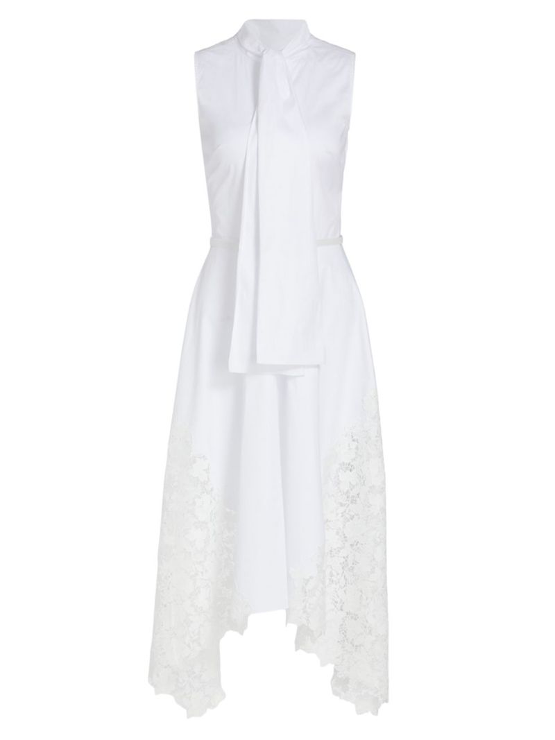 ̵     ǥ ԡ ȥåץ Gardenia Lace Draped Shirtdress white