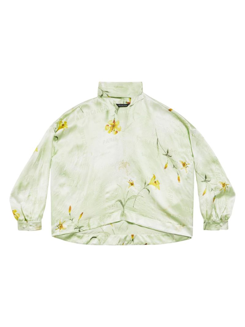 ̵ Х󥷥 ǥ  ֥饦 ȥåץ Lilies Fluid Vareuse Blouse green