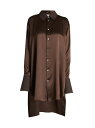 【送料無料】 ロエベ レディース シャツ トップス Oversized High-Low Shirt dark chocolate brown