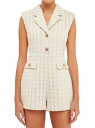 【送料無料】 エンドレスローズ レディース ジャンプスーツ トップス Sleeveless Tweed Suited Romper white gold